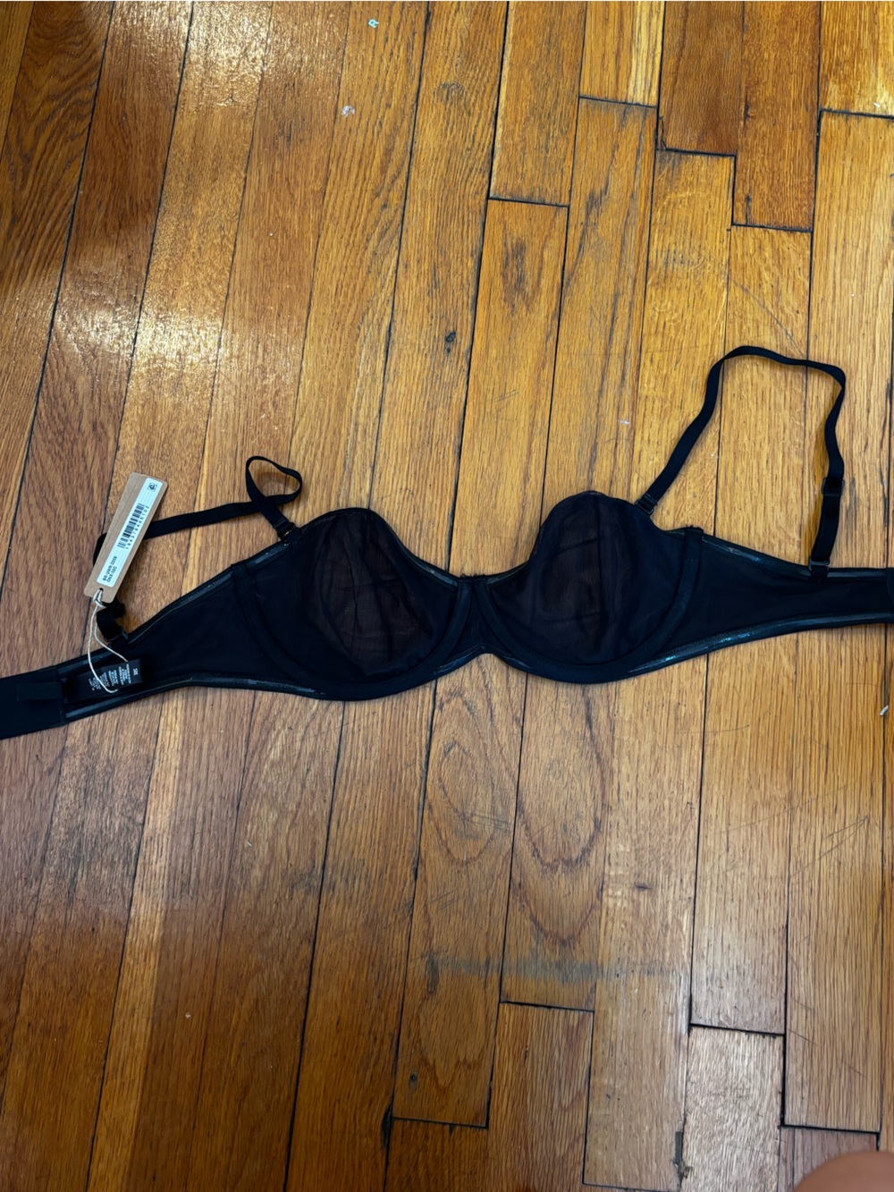 SKIMS No Show Unlined Balconette Bra 32C NWT Onyx - Picture 4 of 6